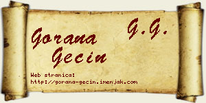 Gorana Gecin vizit kartica